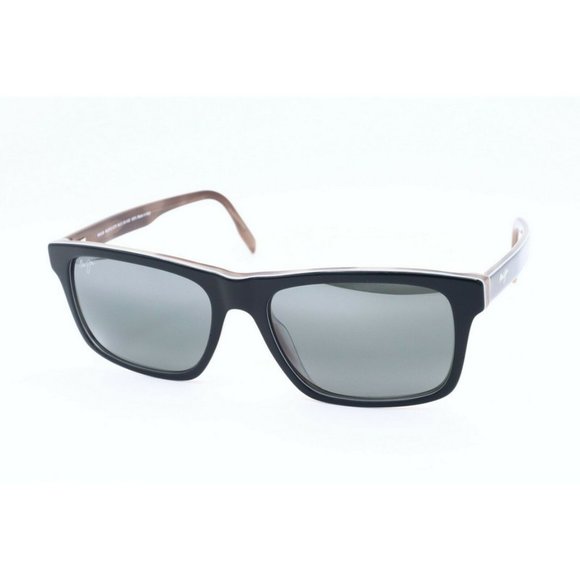 Maui Jim Waipio Valley MJ 812-27D Square Black Sunglasses Neutral Grey Lens (B)